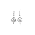 Silver Open Cross Band Ring Pearl Cross Hoop Earrings view 5