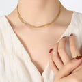 Gold Multi-Strand Thin Chain Layered Collar Necklace view 1