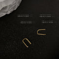 Gold-Tone Minimal U-Shape Geometric Bar Stud Earrings view 1
