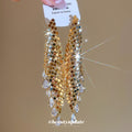 Gold Tone Crystal Mesh Tassel Statement Earrings Jewelry Design view 2