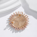 Red Gold Tone Sun Enamel Metal Brooch Pin for Jackets and Lapels view 2