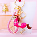 Jeweled Galloping Horse Keychains in Five Colors with Braided Loop Options view 9