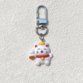 White Fortune Cat Resin Clip Keychains in Five Designs view 9