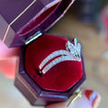 V Shaped Marquise Crystal Ring in Silver Tone with Clear Crystal Details view 3
