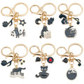 Piano and Music Note Charm Keychains Featuring Cat Across 33 Pictured Variations view 5