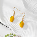 Enamel Fruit Charm Drop Earrings Gold Hooks 13 Styles view 11