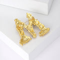 Jeweled Open Letter M Brooch With Pearl and Enamel Details view 4