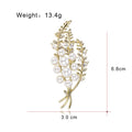 Wheat Pearl Look Metal Brooch Pin for Jackets and Lapels view 2