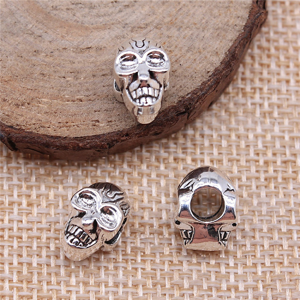 12x9x7mm 2.4g Multicolor Zinc Alloy Skull Large Hole Beads for Bracelet Dreadlock DIY Jewelry Making