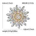 Layered Crystal Sunflower Brooch In Three Color Finishes view 6