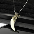 Antique Tone Sculpted Animal and Skull Fang Pendant Necklaces view 3
