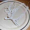 White Faux Pearl Beaded Bow Choker Necklace and Bracelet view 2
