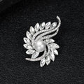 Silver Tone Flower Crystal Pearl Look Two Designs Metal Brooch Pin view 5