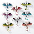 Pink Purple Winged Dragon Crystal Enamel Eight Designs Metal Brooch Pin view 2