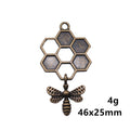 Honeycomb And Bee Frame Pendants in Detailed Metal Finishes for Jewelry Making view 3