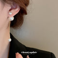 White Pearl Threader Drop Earrings For Women Jewelry view 3