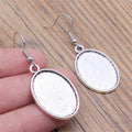 Plain Oval Bezel Drop Earrings in Four Size-Finish Options view 4