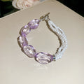 Chunky Translucent Acrylic Chain Bracelets in Purple and Pink view 6