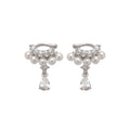Silver Tone Pearl and Crystal Ear Cuffs in Two Designs view 5