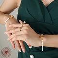 Baroque Pearl OT Toggle Clasp Necklace Bracelet Gold view 3