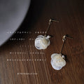 Gold Tone Long Bar Pearl And Translucent Disc Cluster Stud Earrings view 3