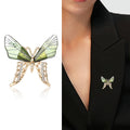 Translucent Wing Butterfly Brooch With Crystal Lower Wings view 2