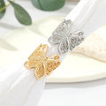 Gold and Silver Tone Openwork Butterfly Adjustable Cuff Rings view 5