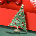 Green Glitter Christmas Tree Brooch With Colorful Decorations view 4