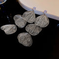 Triple Wire Petal Drop Earrings in Gold and Silver Tones view 7