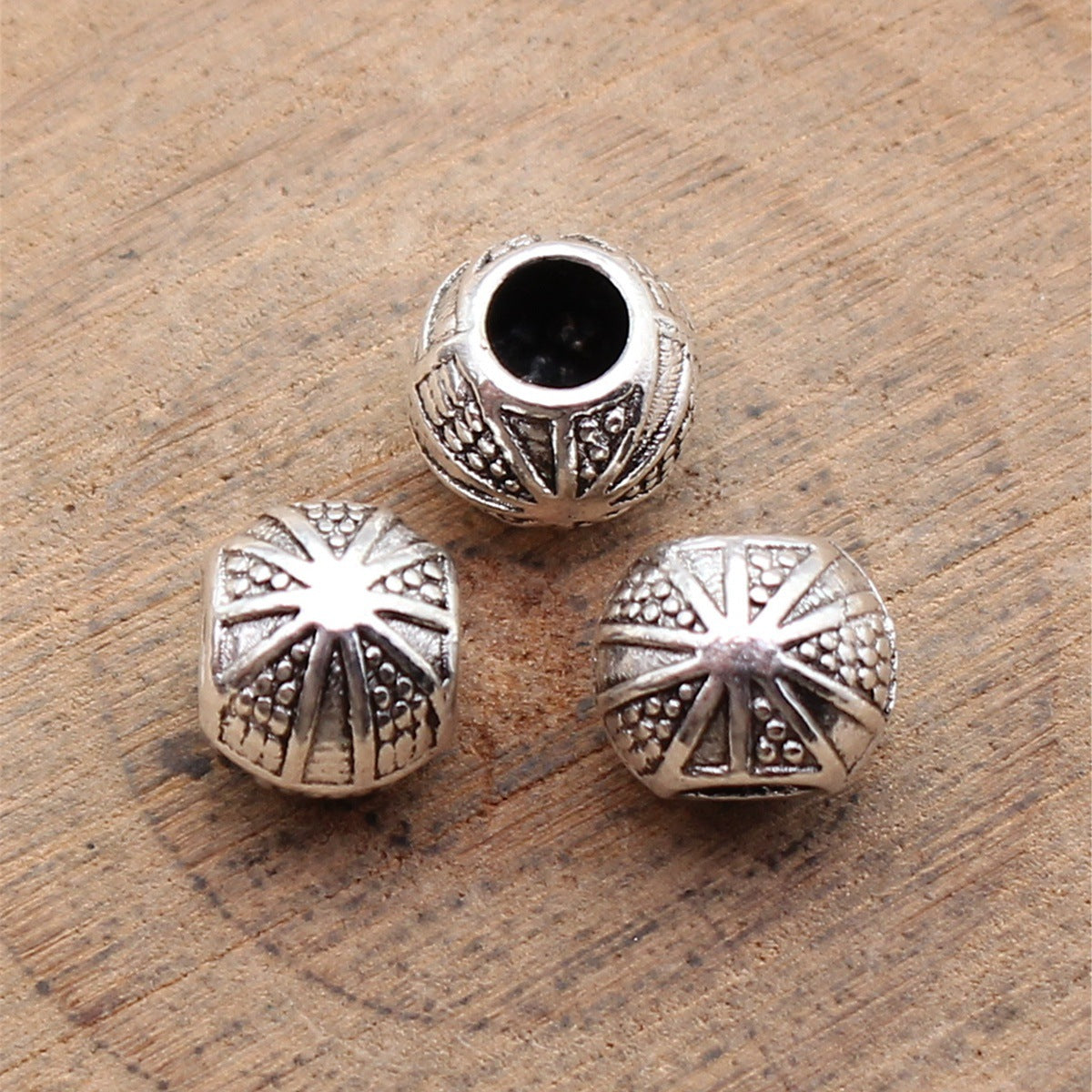 8x8x6.7mm 1.1g Antique Silver Zinc Alloy Large Hole Spacer Beads for Bracelet Jewelry Making