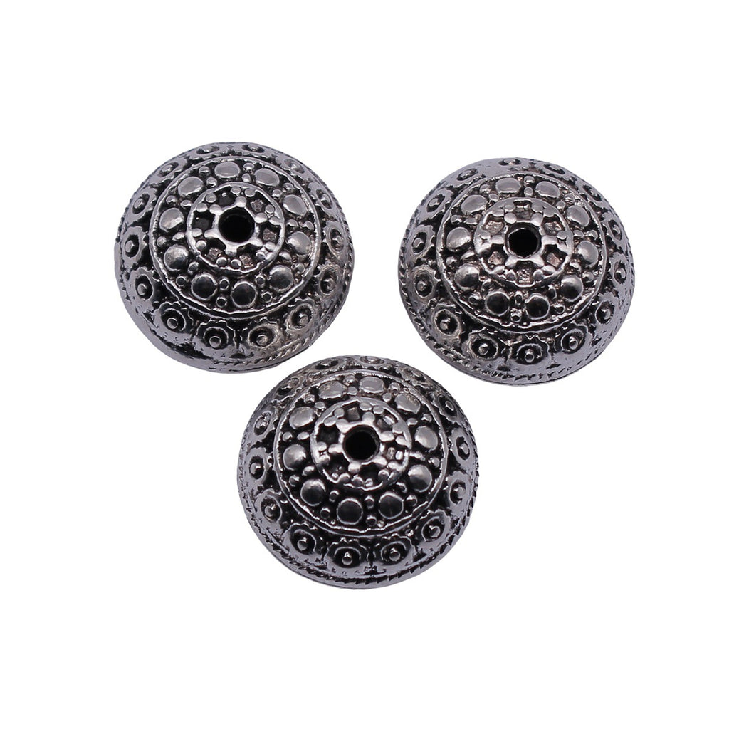 18x18x14mm 6.2g Antique Silver Zinc Alloy 3D Textured Spacer Beads for Bracelet Necklace DIY Jewelry Making