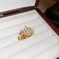 Marquise Clear Crystal Open Rings Silver and Gold Tones view 7