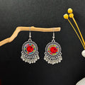 Silver Filigree Crystal Tassel Drop Earrings Boho Nine Styles view 9