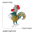 Enamel Rooster Brooch with Faux Pearl in Green or Red view 5