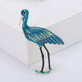 Enamel Standing Crane Brooch Four Color Styles Gold Accents view 9