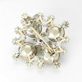 Four Stone Crystal Cluster Brooch in Green Purple or Blue view 4