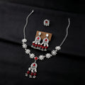 Floral Necklace Earring and Ring Three Piece Jewelry Sets view 4