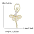 Crystal Ballerina Brooch in Gold or Silver Tone Finish view 6