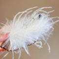 Feather Twist Hair Clip Fluffy Mesh Fabric Base 3 Colors view 6
