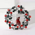 Jeweled Bird Wreath Brooch in Gold and Silver Tones view 7