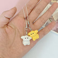 White and Yellow Textured Dog Figure Phone Strap Charms view 3