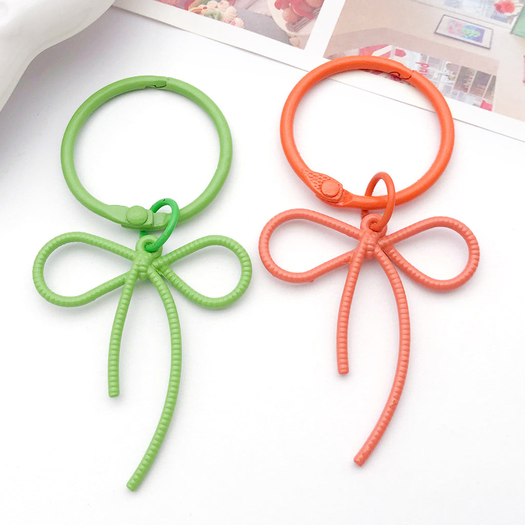 Color Painted Zinc Alloy Hollow Bow Ribbon Butterfly Charm Pendant for DIY Earrings Hair Accessories