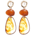 Marbled Resin Double Drop Earrings In Amber And Brown view 5