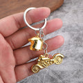 Motorcycle And Helmet Metal Keychain In Four Colors view 4