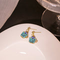 Four Cartoon Cat and Cup Gold Tone Dangle Earrings view 7