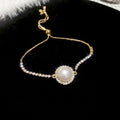 Pearl Rhinestone Slider Bracelets Heart Round Cushion Styles view 7