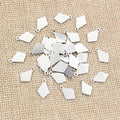 Steel Tone Polished Diamond Shape Mini Charm Pendant view 2