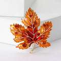 Crystal Maple Leaf Brooch In 5 Styles With Polished Metal And Decorative Details view 2