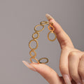 Twisted Open Link Ring Cuff Bracelet Gold Silver Tone view 4