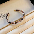Leopard Print Open Cuff Bangle Metal Bracelet 3 Styles view 8